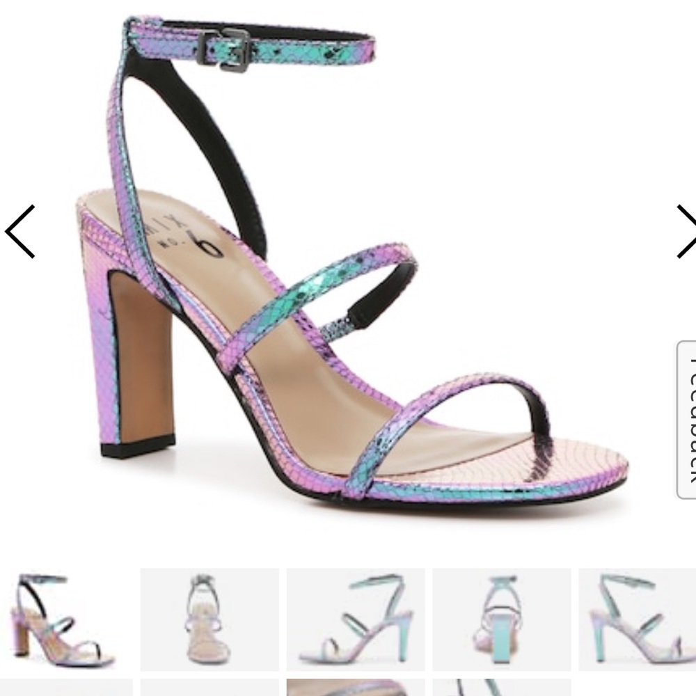 Multi Metallic Square Open Toe Heel - image 1